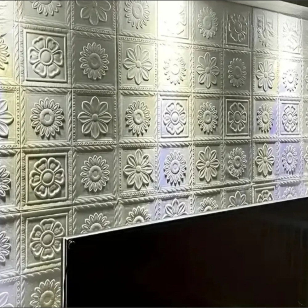 50--- 13.77" X 13.77"  Wall Or Ceiling Foam 3D Panels  Look Like Tile 50 New!!!!